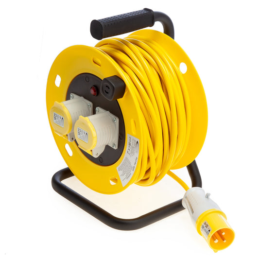 Connexion Cable Reel 1.5mm 16 Amp 25 Metres 2x Sockets 110V 4035