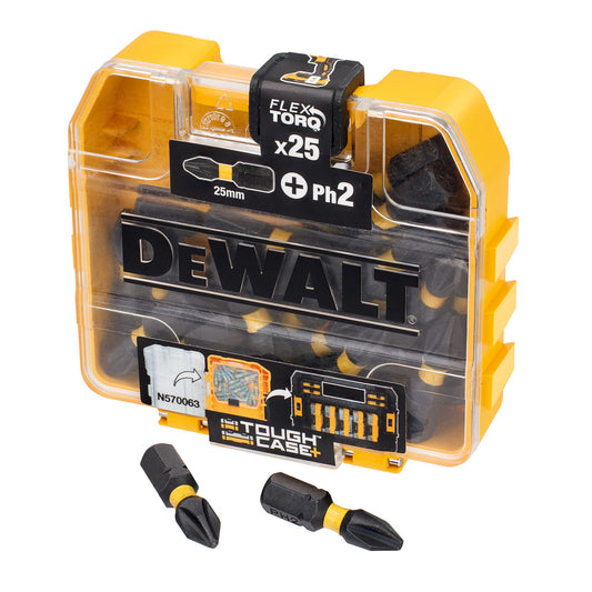 Dewalt Extreme FLEXTORQ PH2 Screwdriver Bits 25mm Pack of 25 DT70555T