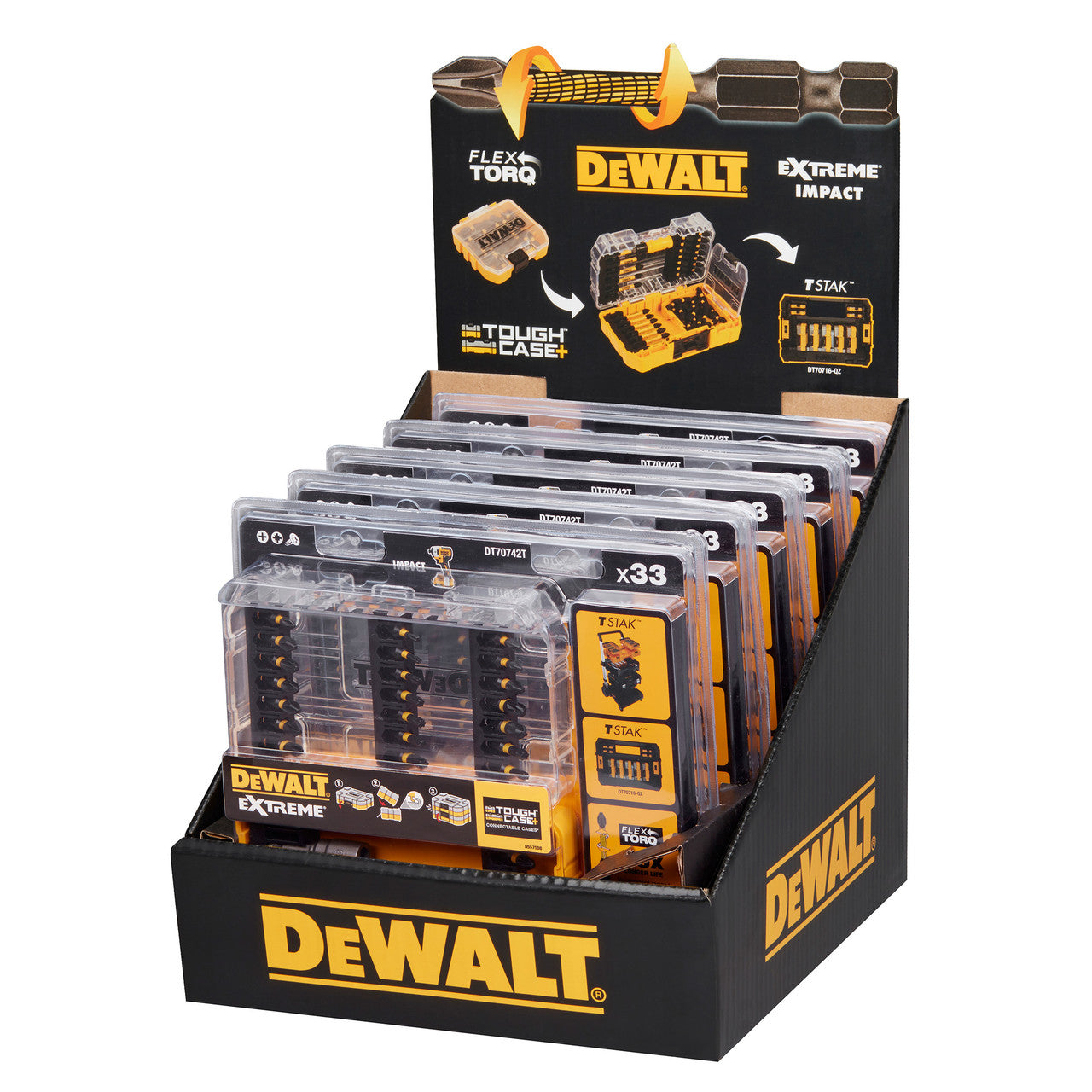 Dewalt Extreme FLEXTORQ Screwdriver Bit Set 33 Piece Mixed 1/4" Hex DT70742T