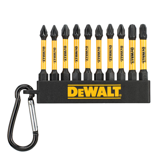 Dewalt FLEXTORQ Mixed Pozi 57mm Screwdriver Bit Keyring 10 Piece DT7276