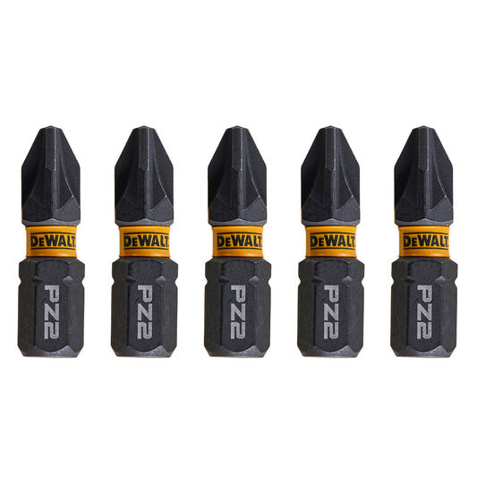 Dewalt Extreme FLEXTORQ PZ2 Screwdriver Bits 25mm Pack Of 5 DT7387T