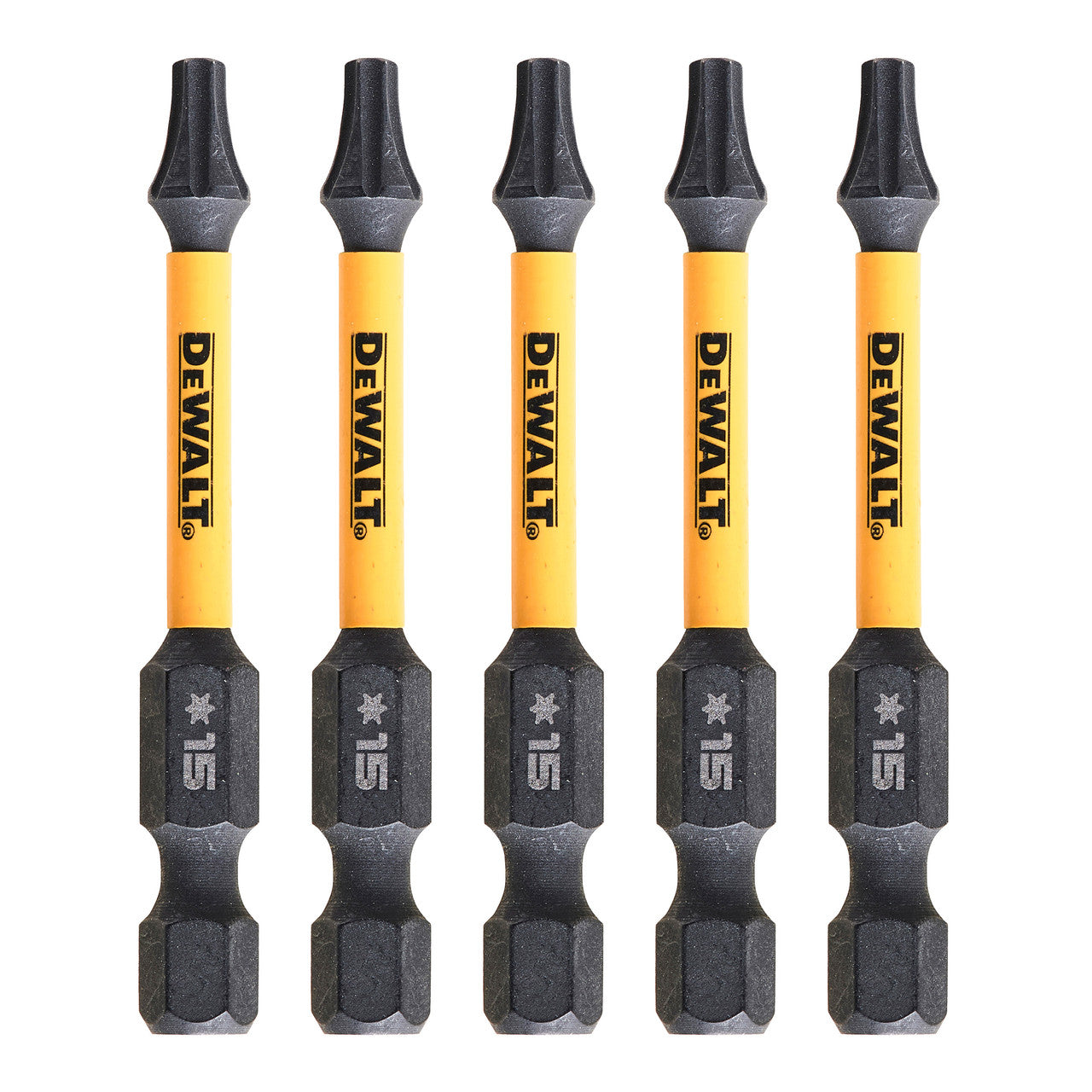 Dewalt Extreme FLEXTORQ T15 Torx Screwdriver Bits 57mm Pack Of 5 DT7394T
