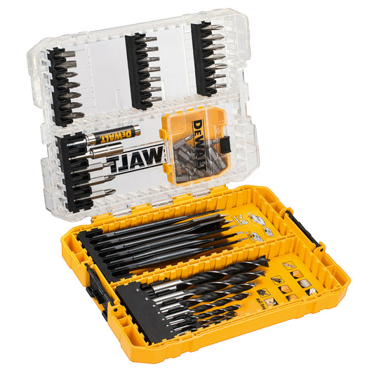 Dewalt Drill Drive Set with Brad Point & EXTREME Flatwood Bits 57 Piece DT70758