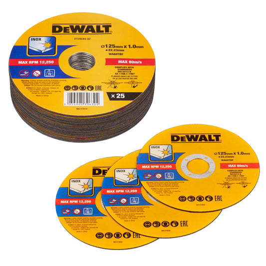 Dewalt Bonded Cutting Discs 125mm x 1mm x 22.23mm Pack of 25 DT20594