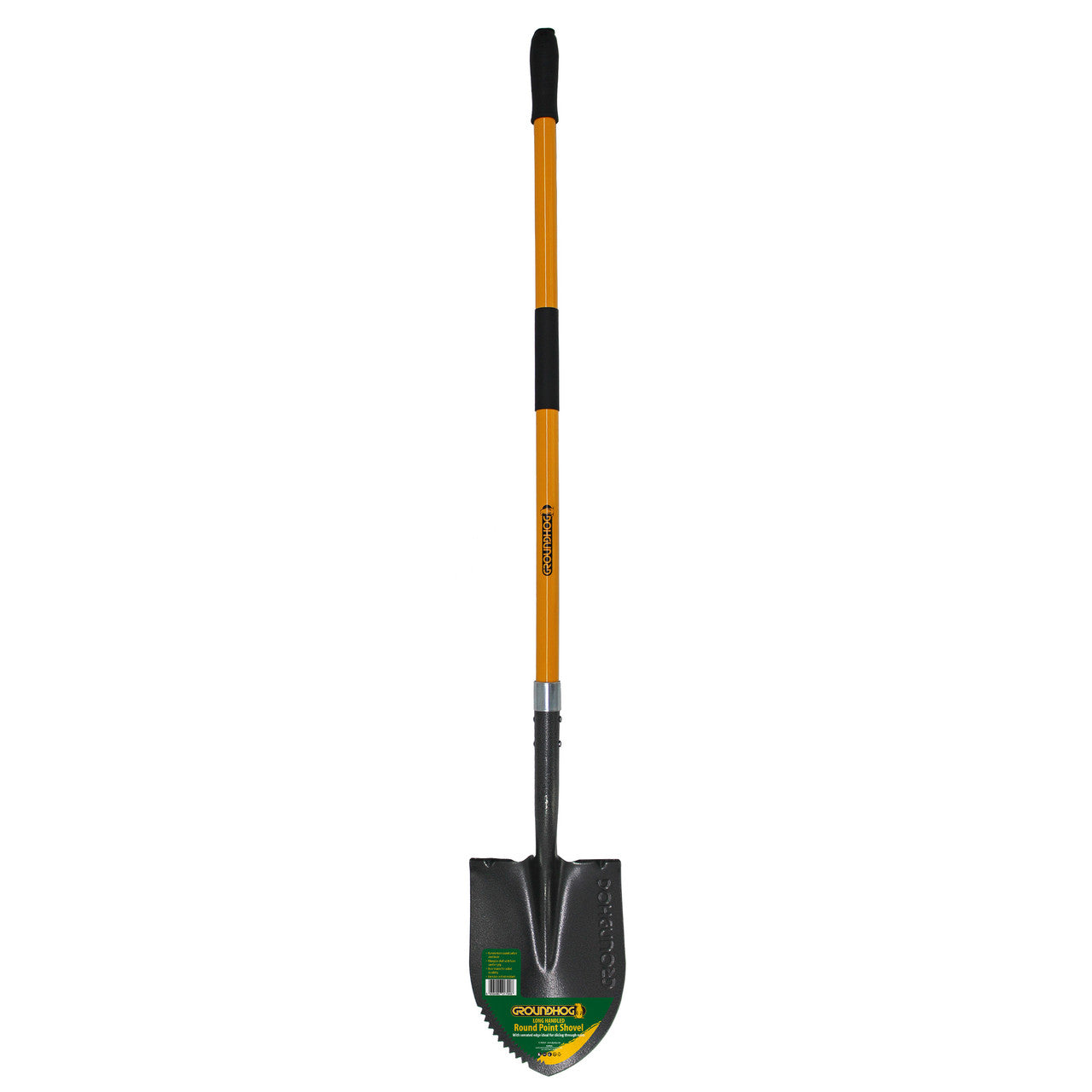 Groundhog Long Handled Round Point Shovel Pack of 6 Serrated Edge G1300024-6