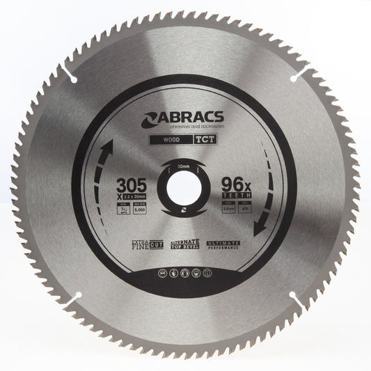 Abracs TCT Circular Saw Blade for Wood 305 x 30mm x 96T TCT30596
