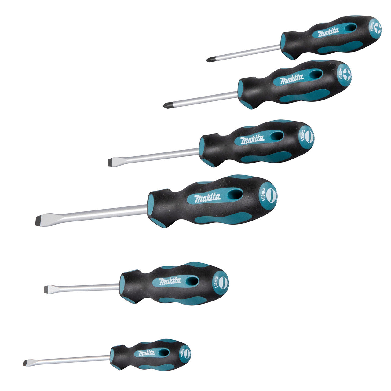 Makita Slotted Phillips Screwdriver Set 6 Piece Anti Slip Oil Resistant E-10506