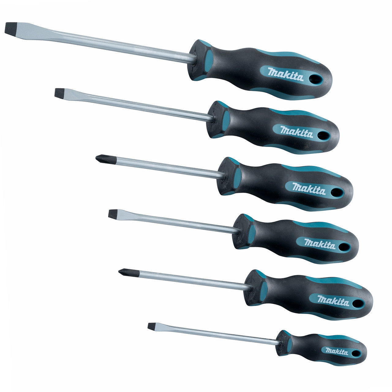 Makita Slotted Phillips Screwdriver Set 6 Piece Anti Slip Oil Resistant E-10506