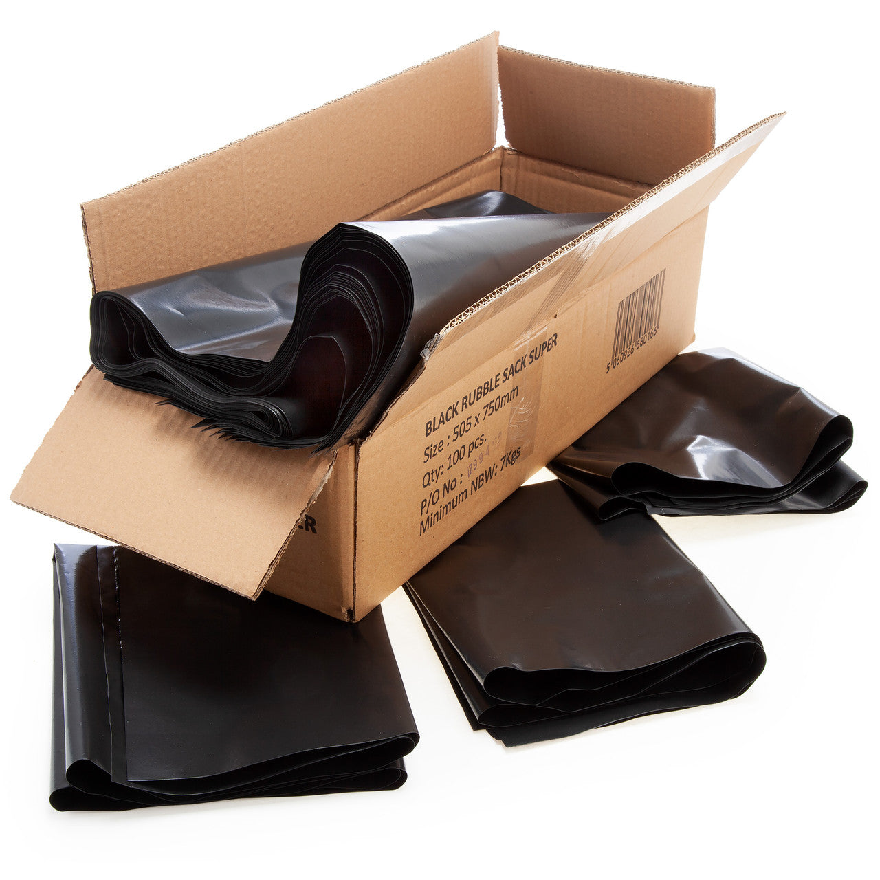 Superior Black Rubble Sacks 50 x 75cm (Box of 100) - Loose