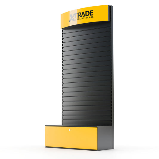 XTrade Merchandising Display Stand 1 Metre Wide Height 2260mm Black And yellow