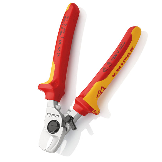 Knipex Cable Shears With Opening Spring VDE 1000V 165mm Adjustable 9526165