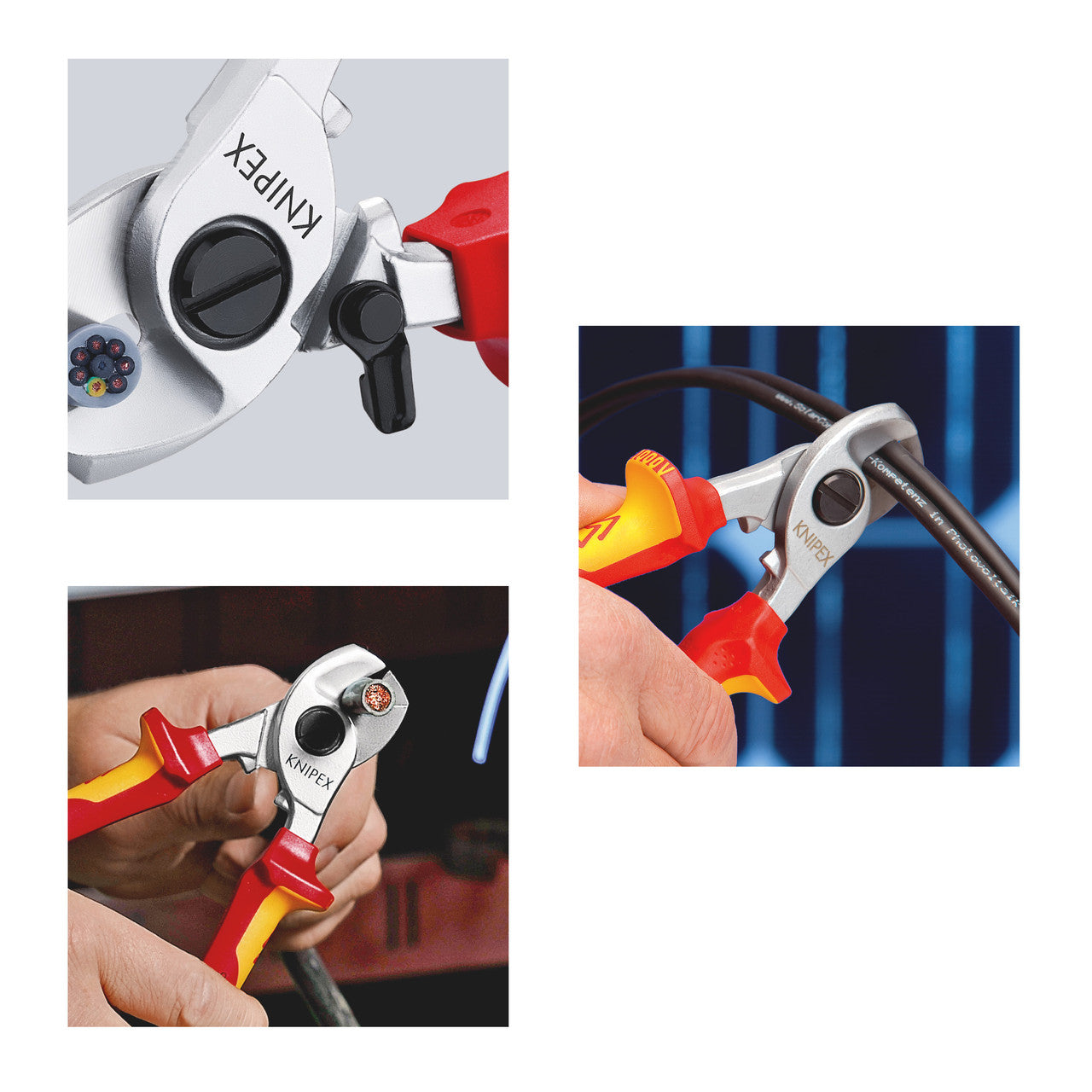 Knipex Cable Shears With Opening Spring VDE 1000V 165mm Adjustable 9526165