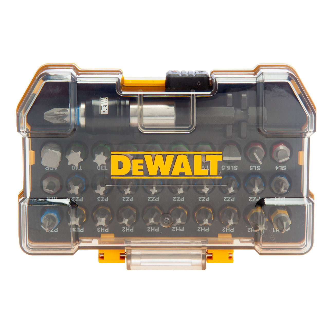 Dewalt Assorted Screwdriver Bit Set 32 Piece Colour Coded With Holder DT71562