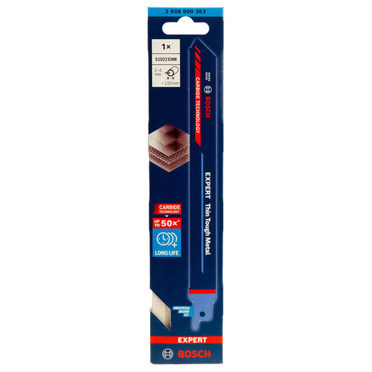 Bosch Expert Thin Tough Metal Reciprocating Saw Blade 200mm S1022EHM