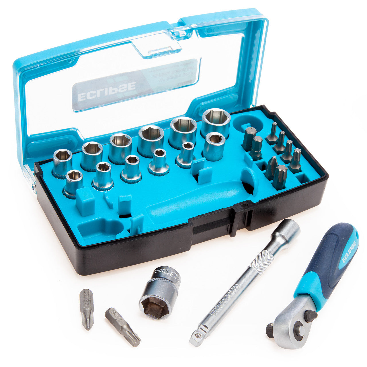 Eclipse Metric Socket Set 1/4in Square Drive 25 Piece with Hex & Torx ESS25PS