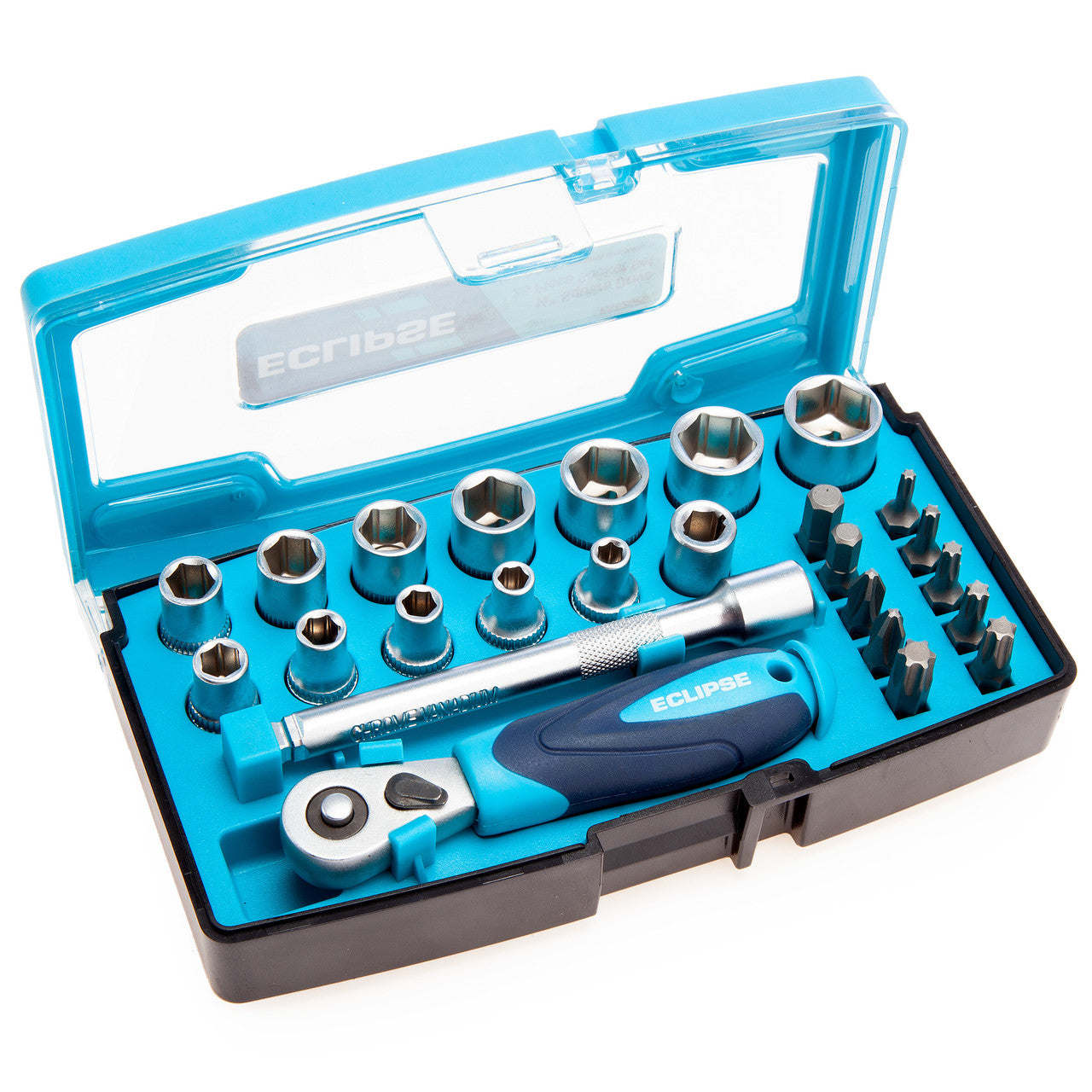 Eclipse Metric Socket Set 1/4in Square Drive 25 Piece with Hex & Torx ESS25PS
