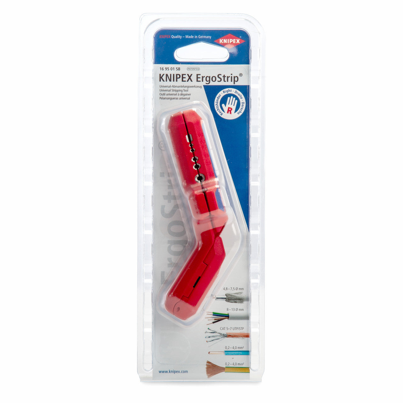 Knipex SB ErgoStrip Universal Stripping Tool Pistol Grip Design 169501