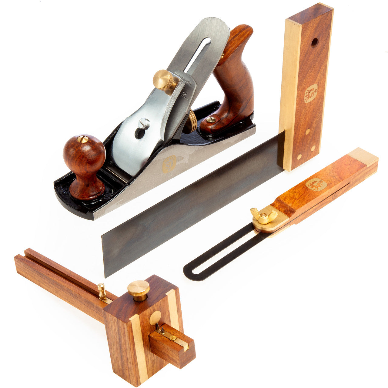 Spear & Jackson 4 Piece Carpenters Tool Set Bevel Gauge Square & Plane CT4PS