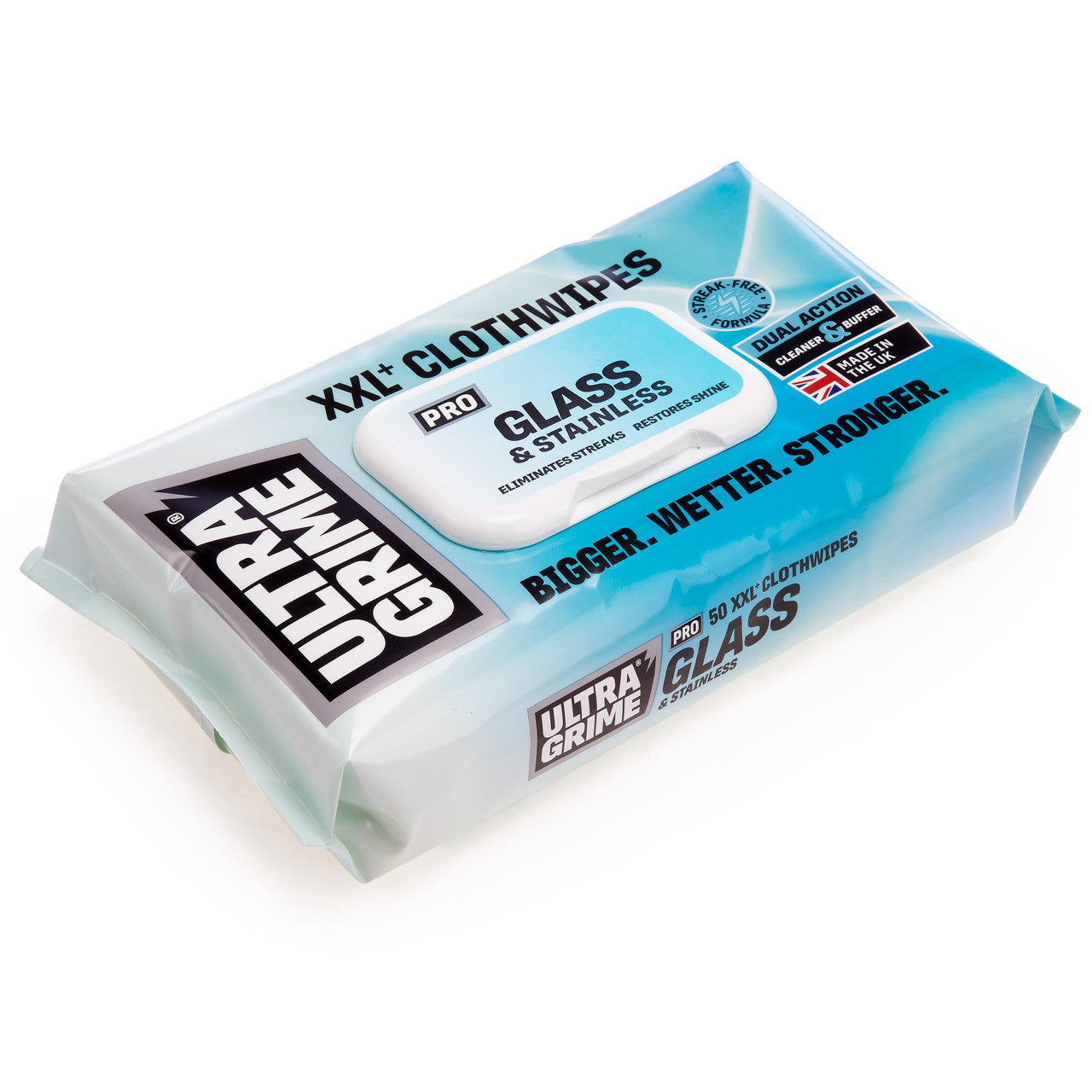 UltraGrime Pro 5980 Glass & Stainless XXL+ Clothwipes (50 Pack x 12 in CDU)