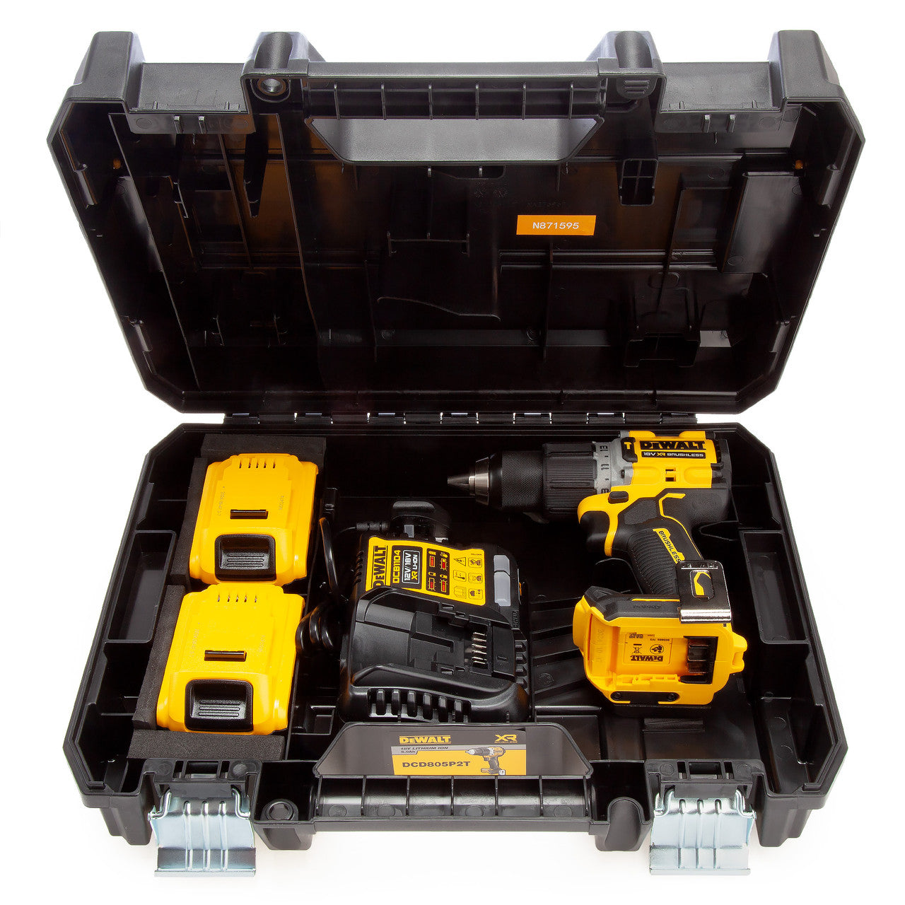 Dewalt DCD805P2T 18V XR Compact Brushless Combi Drill (2 x 5.0Ah Batteries)
