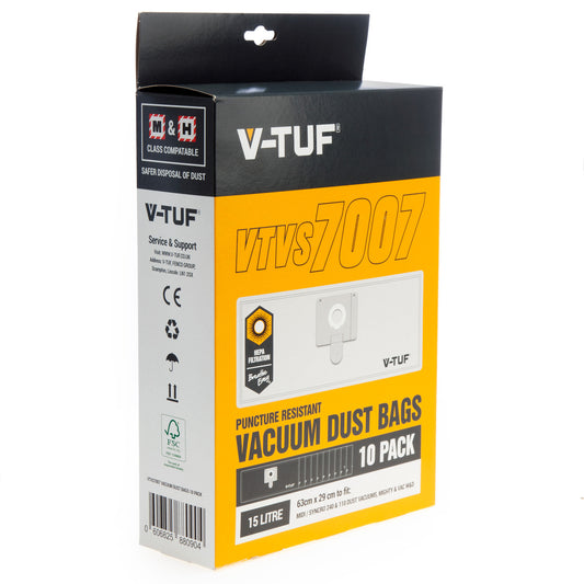 V-TUF Dust Bags for M & H Class Pack of 10 Capacity 15 Litres VTVS7007