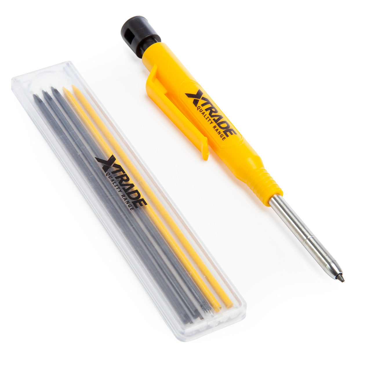 XTrade Pencil Marking Set 5 Refills 2 Yellow 4 Lead For Metal Wood etc X0900241