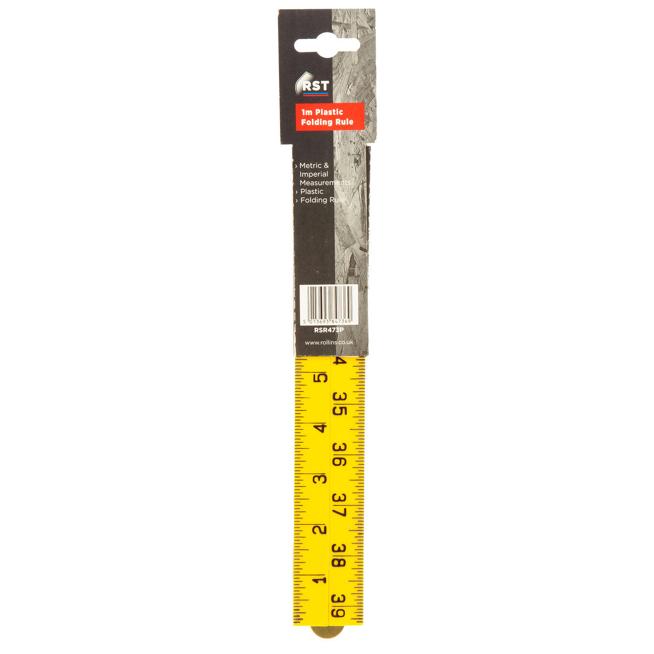 RST RSR473P Metric/Imperial Folding Plastic Rule (1 Metre)