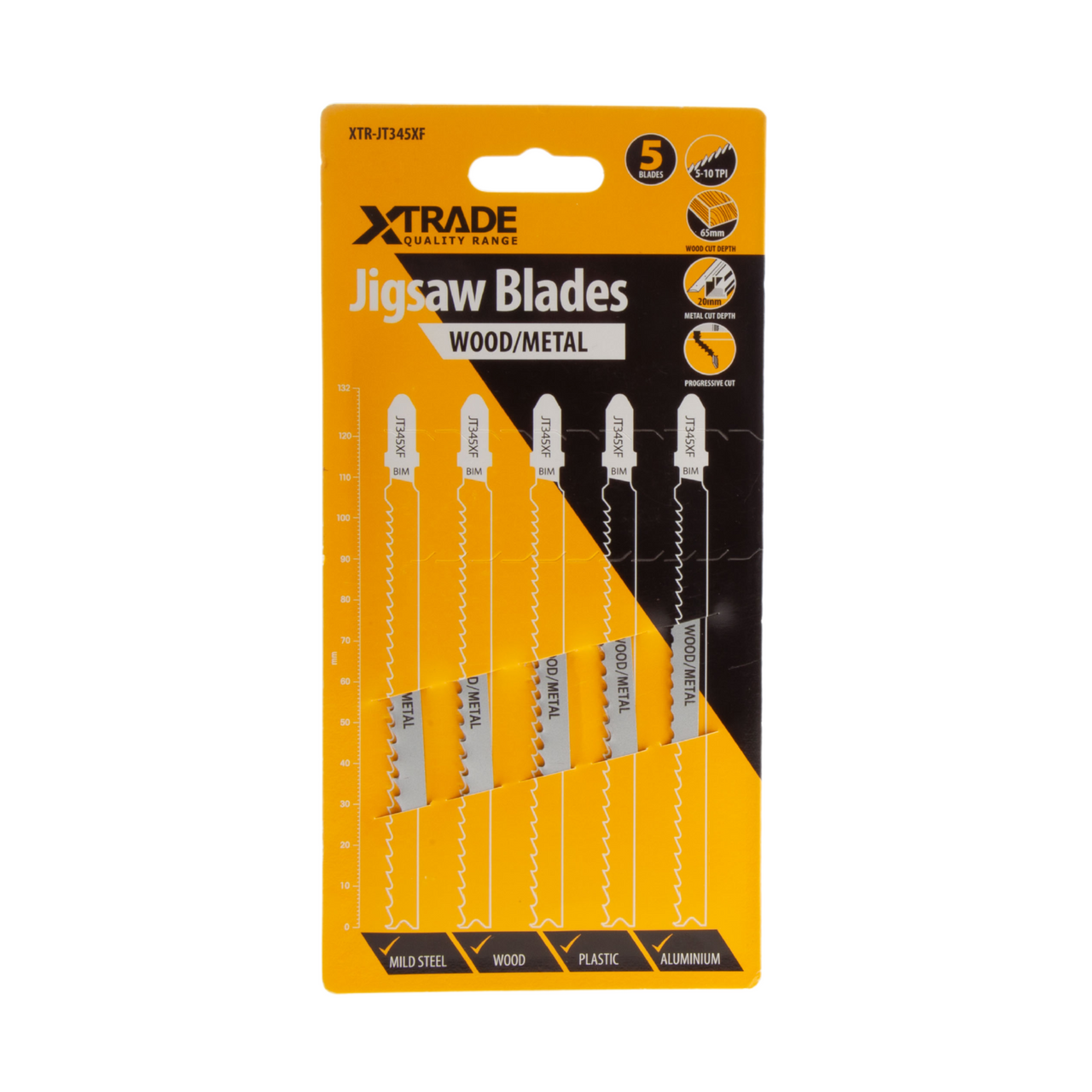 XTrade T-shank Progressor for Wood & Metal Jigsaw Blades Pack Of 5 JT345XF