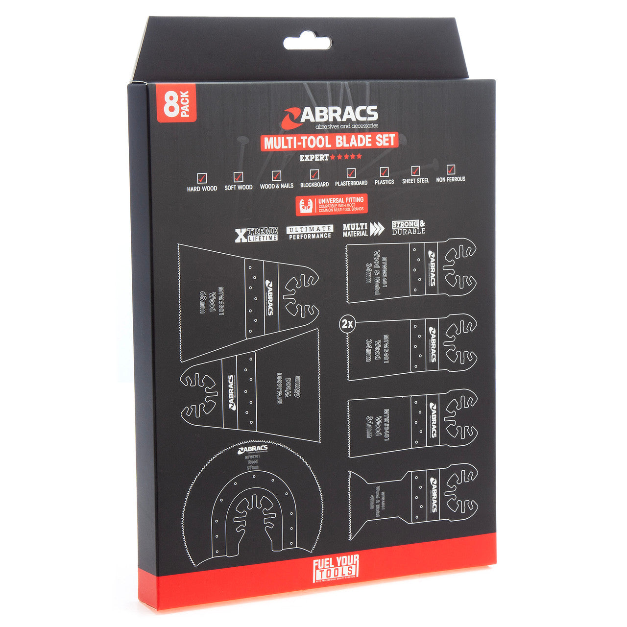 Abracs Multi Tool Blades for Wood and Metal Pack of 8 MTWMSET8