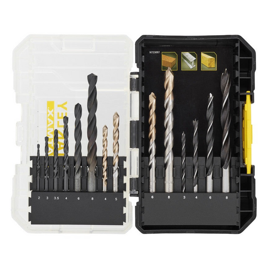 Stanley FatMax Mixed Drill Bit Set 14 Piece Metal Masonry & Wood STA88561