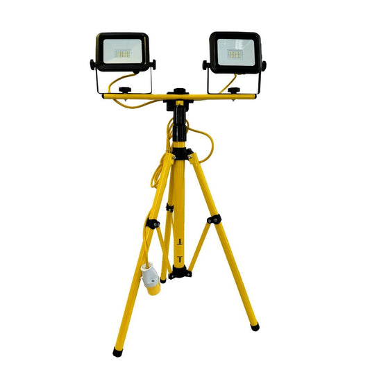 Connexion LED Telescopic Dual Head Tripod Light 2x20W 110V Cable 3mtr 10914