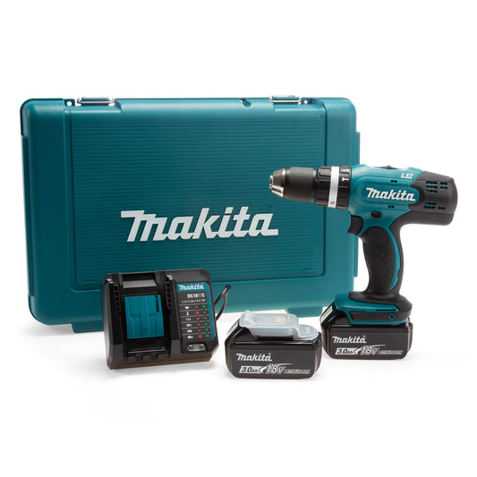 Makita 18V LXT Combi Drill 2 x 3.0Ah Batteries 13mm Keyless Chuck DHP453F001