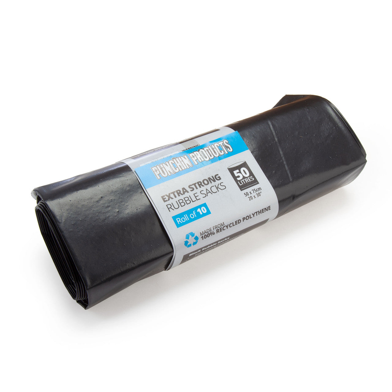 Punchin Black Heavy Duty Rubble Sacks 50 x 75cm 20 Rolls of 10 BLACKRUBBLE200