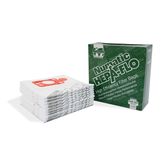 Numatic HepaFlo Filter Bags for NRV370 15L Vacuum 10 Pack Self Sealing NVM-2BH