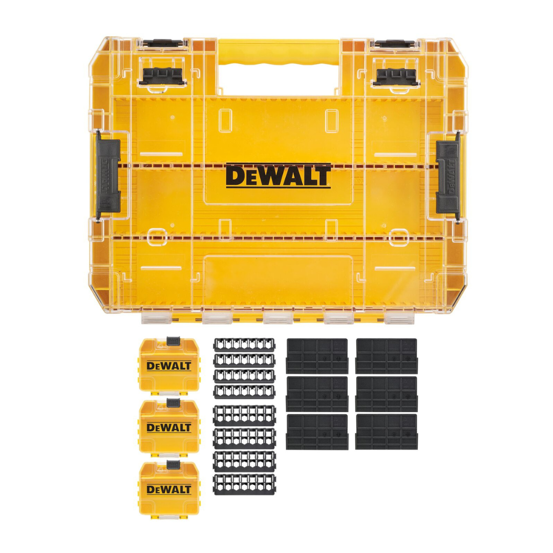 Dewalt DT70804 Large Tough Case, 3x Small Bulk Storage Cases, Dividers & Screwdriver Bit Bars