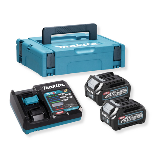 Makita XGT Power Source Kit 2 × 2.5Ah Batteries Single Charger & MakPac 191J85-8
