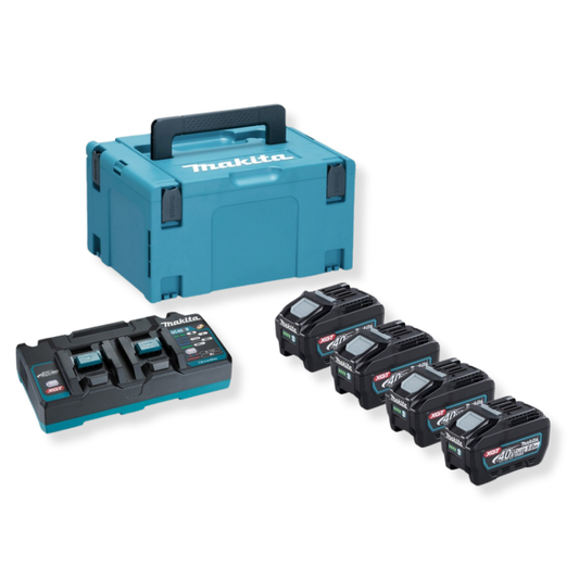 Makita XGT Power Source Kit 4 × 5.0Ah Batteries Dual Charger & MakPac 191U48-0