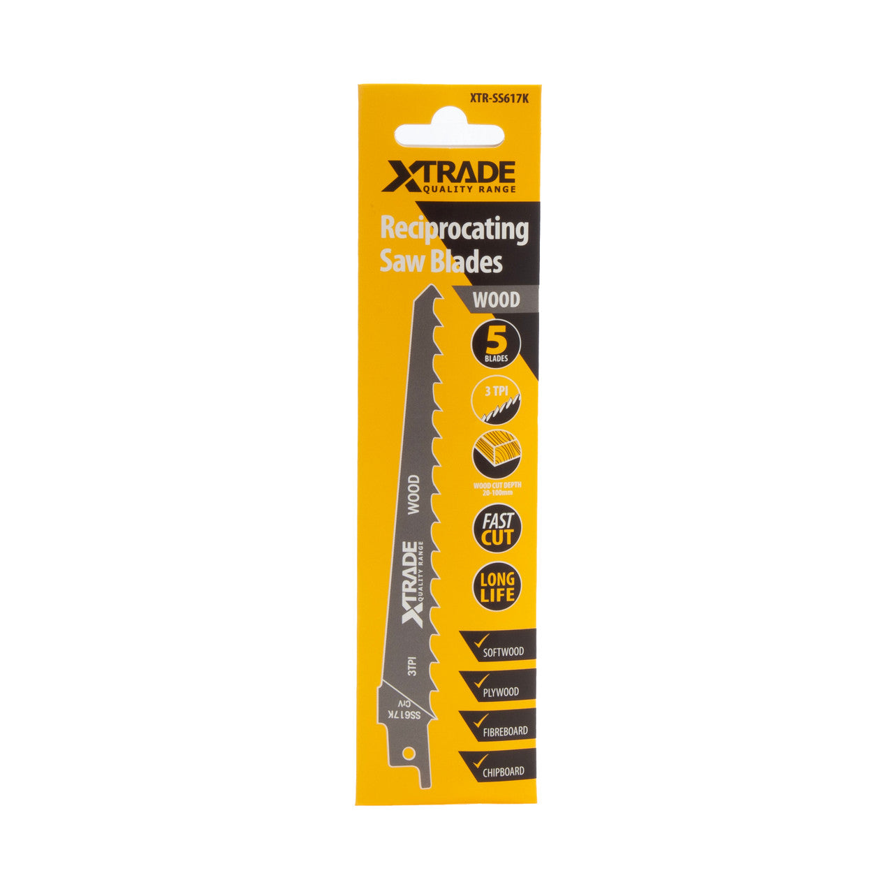 XTrade Basic for Wood Reciprocating Saw Blades Pack of 5 SS617K