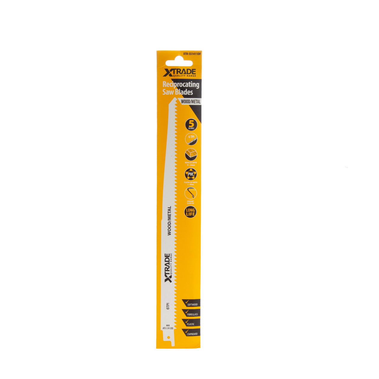 XTrade Heavy for Wood & Metal Reciprocating Saw Blades Pack of 5 SS1411DF