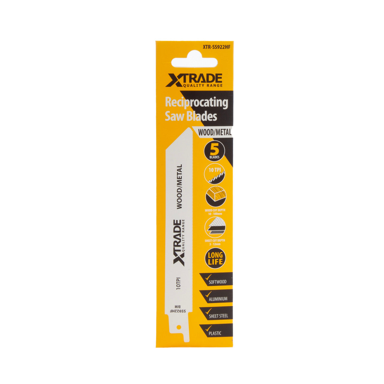 XTrade Flexible for Wood & Metal Reciprocating Saw Blades Pack of 5 SS922HF
