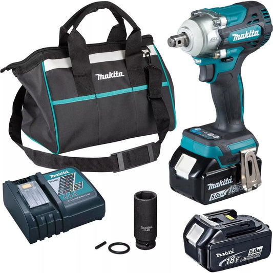Makita 18V LXT 1/2" Brushless Impact Wrench 2 x 5.0Ah Batteries DTW300TX2