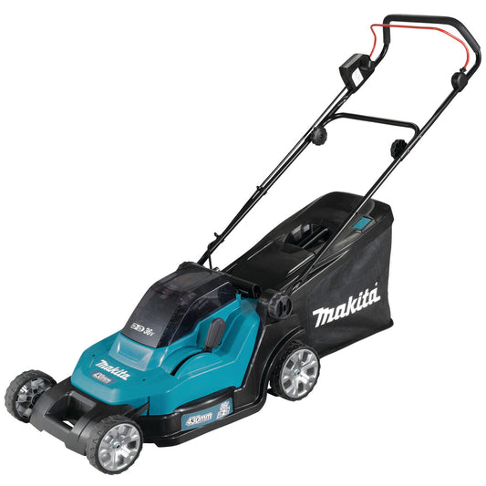 Makita 36V LXT Lawn Mower 2 x 5.0Ah Batteries Cut 43cm Capacity 40L DLM432PT2
