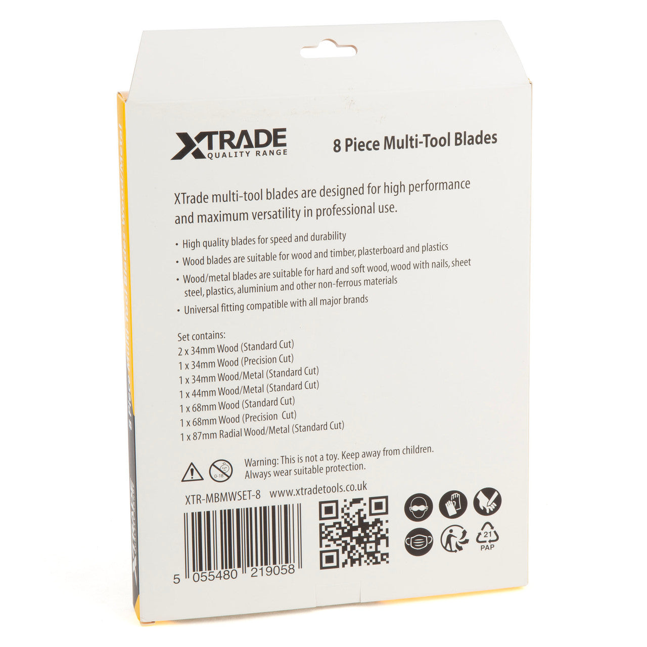 XTrade Universal Multi-Tool Blades for Wood Metal Pack of 8 MBMWSET-8