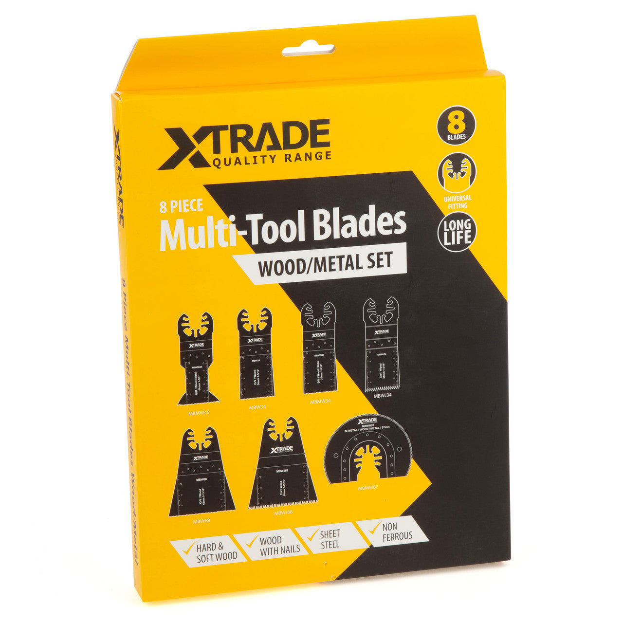 XTrade Universal Multi-Tool Blades for Wood Metal Pack of 8 MBMWSET-8