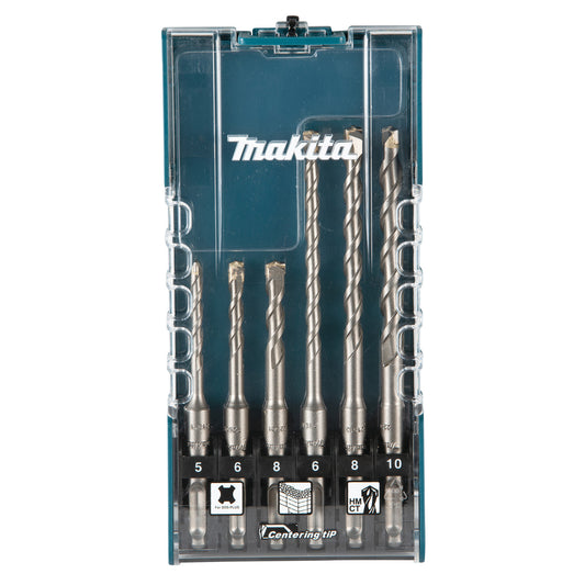 Makita TCT SDS+ Drill Bit Set 6 Piece 5 to 10mm Tungsten Carbide Tips E-15730
