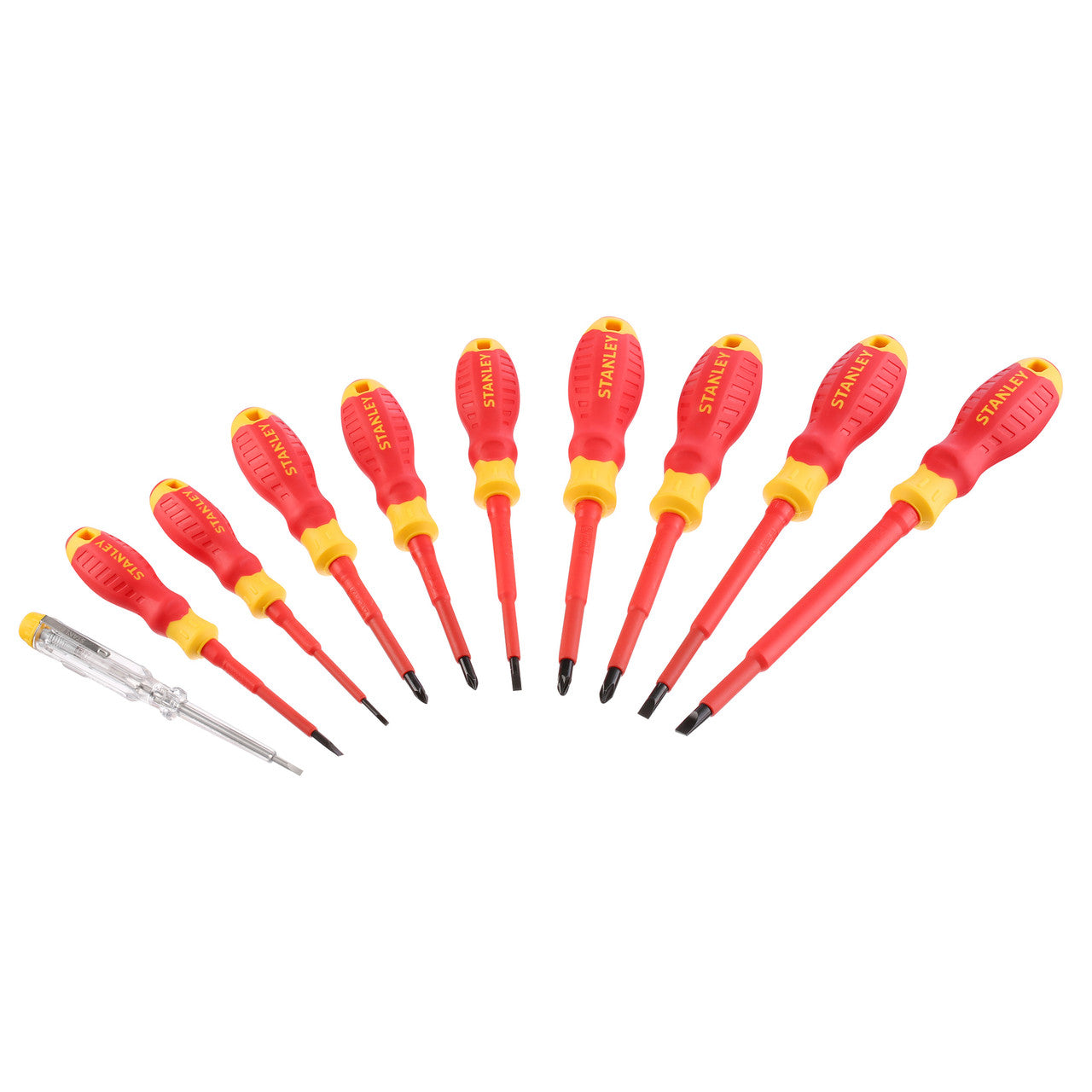 Stanley VDE Insulated Screwdriver Set 10 Piece PZ1 Phillips Slotted STHT60032-0