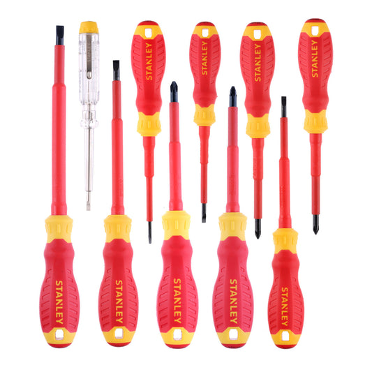 Stanley VDE Insulated Screwdriver Set 10 Piece PZ1 Phillips Slotted STHT60032-0