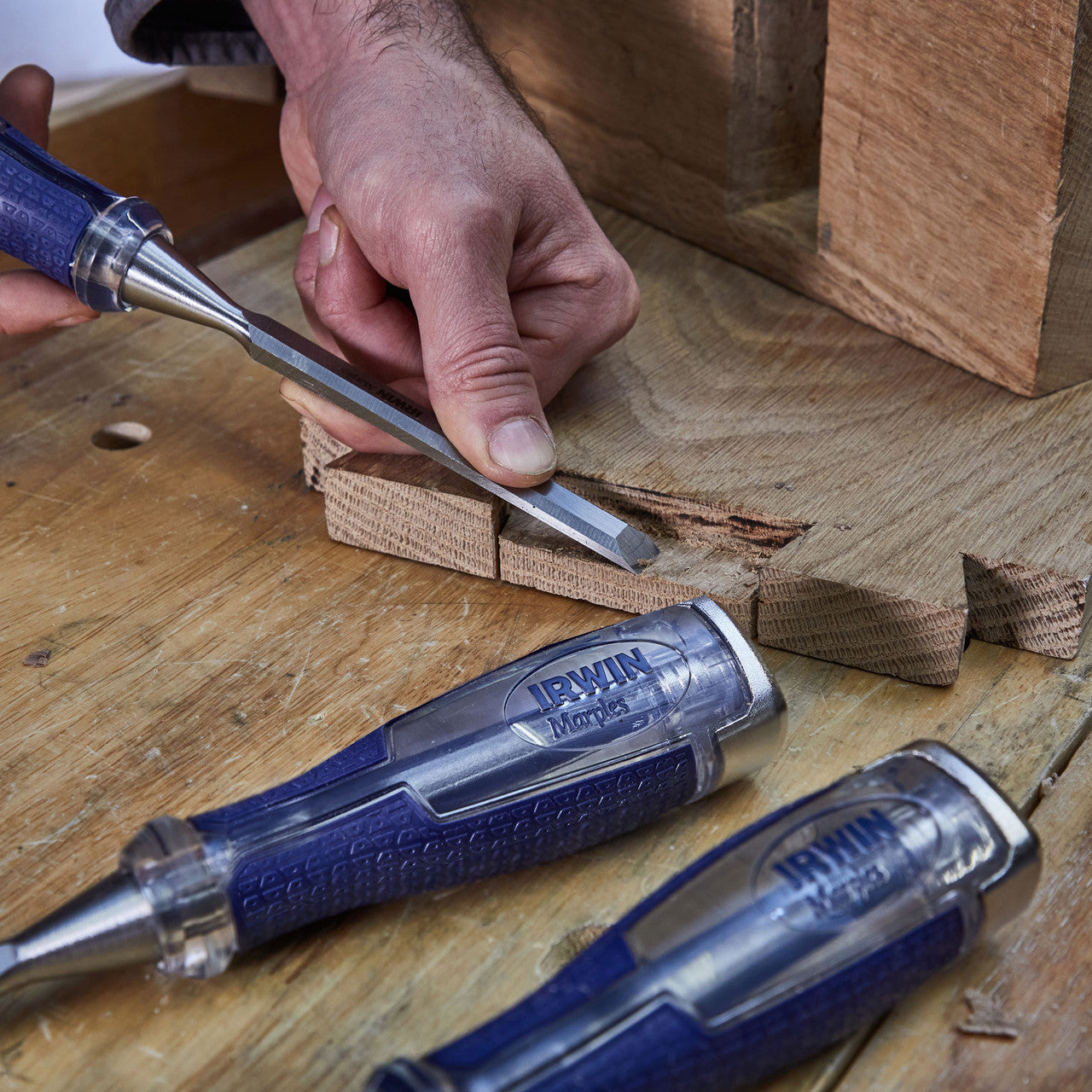 Irwin Marples MS750 High Impact Wood Chisel Set 5 Piece With Strike Cap 10503421
