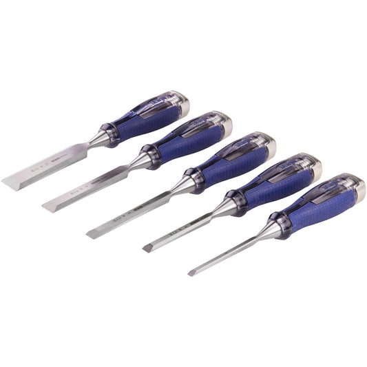 Irwin Marples MS750 High Impact Wood Chisel Set 5 Piece With Strike Cap 10503421