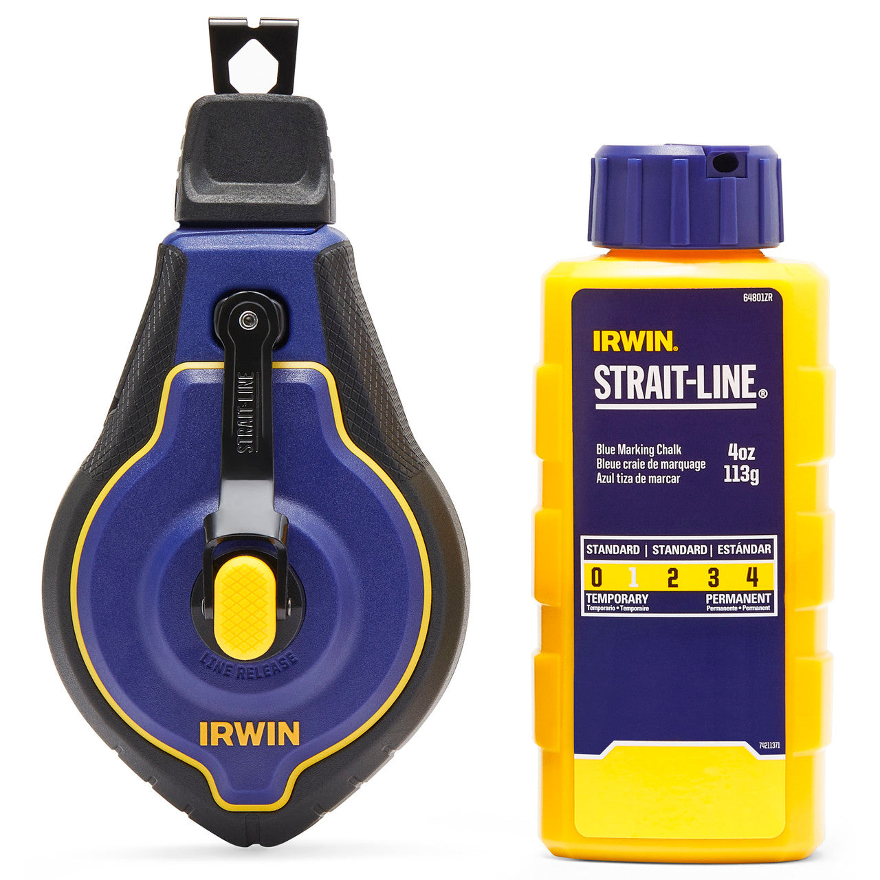 Irwin Strait Line Speedline Pro Blue Chalk Reel Set 100ft Ratio 6:1 IWHT48443BC0